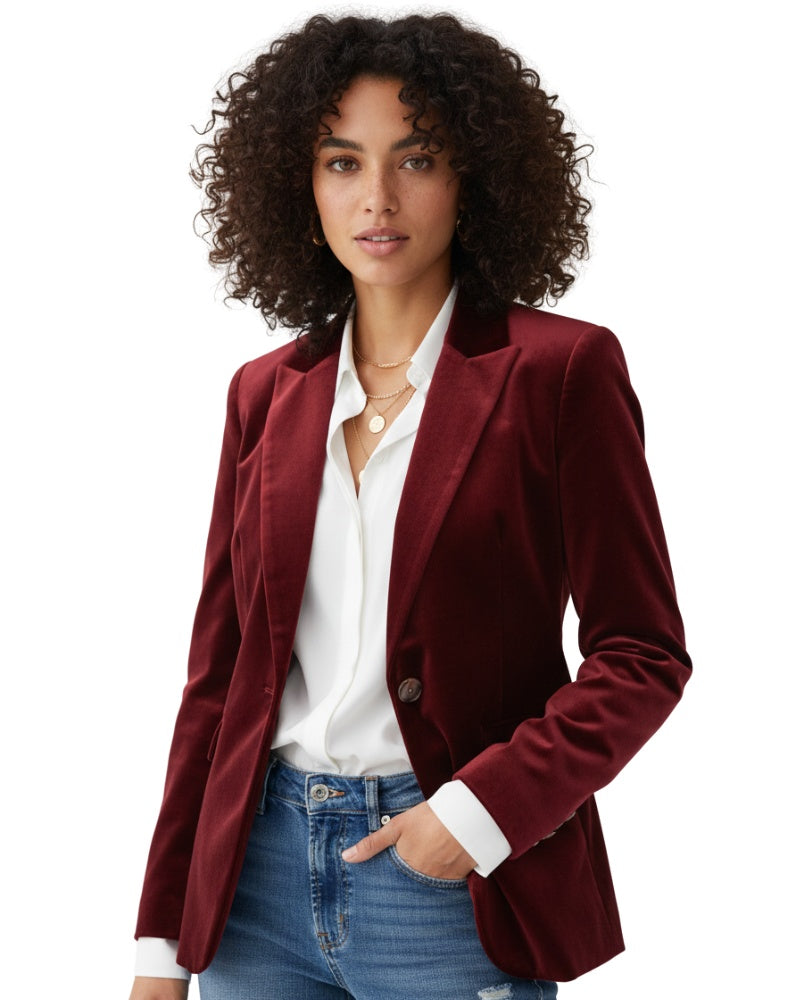Hanna | Velúr Blézer Női Elegáns Gombos