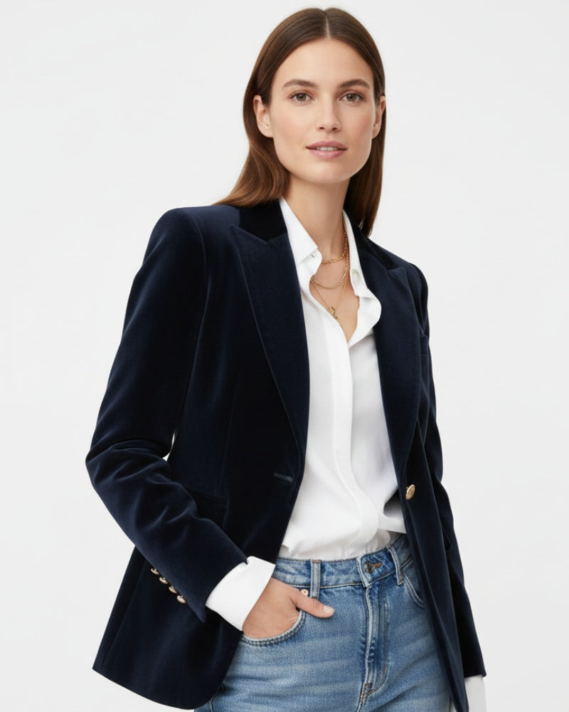 Hanna | Velúr Blézer Női Elegáns Gombos