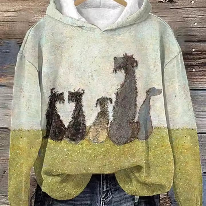 Hannah | Hoodie Damen mit Tier-Print Kapuze Oversized