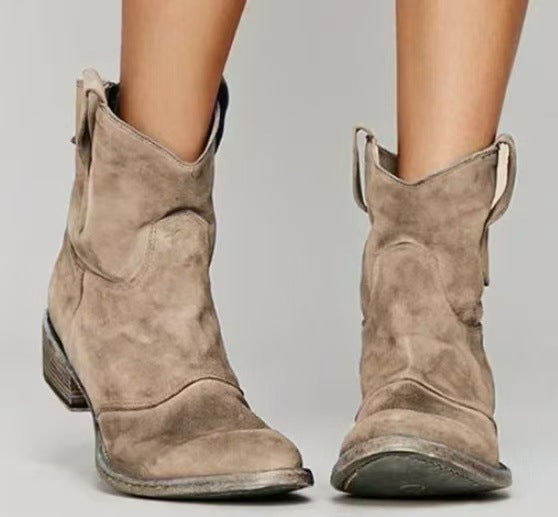 Heidi | Stiefeletten Damen Wildleder Blockabsatz Western