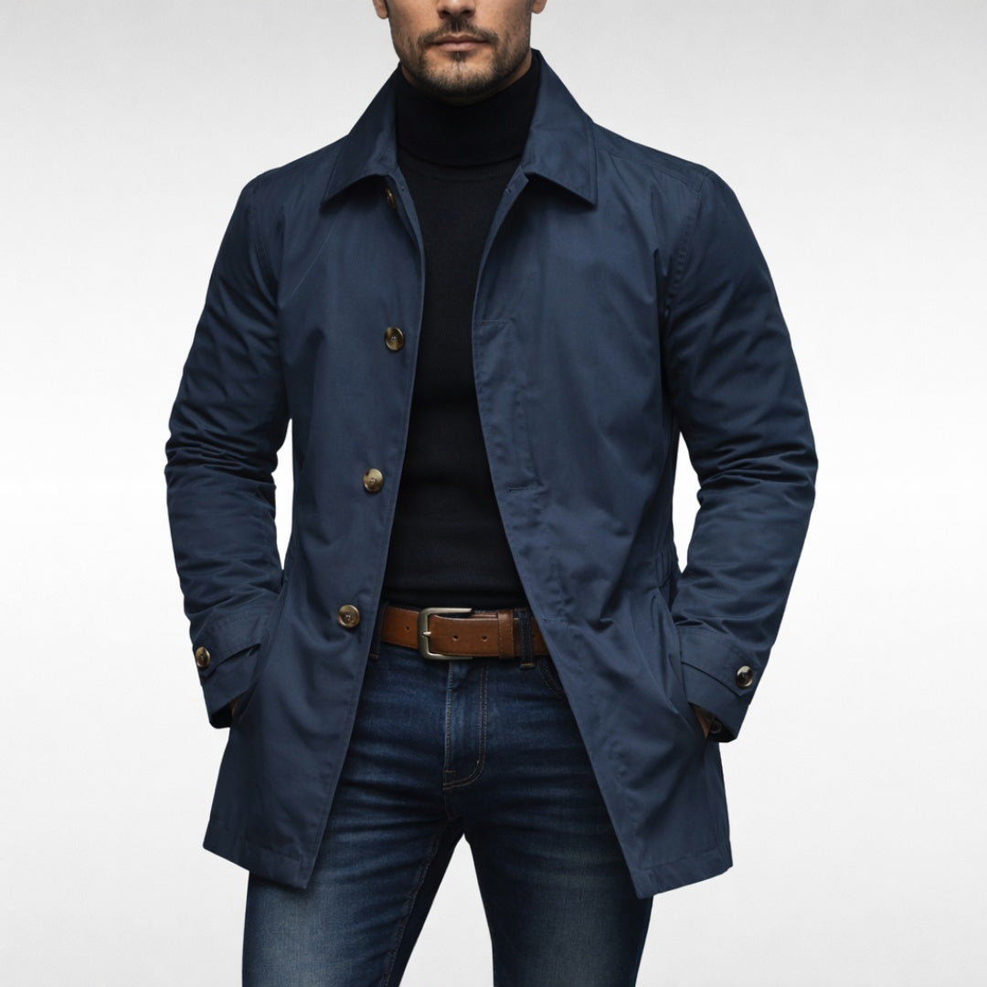 Hunor | Trench Coat Férfi Átmeneti Kabát Gombos