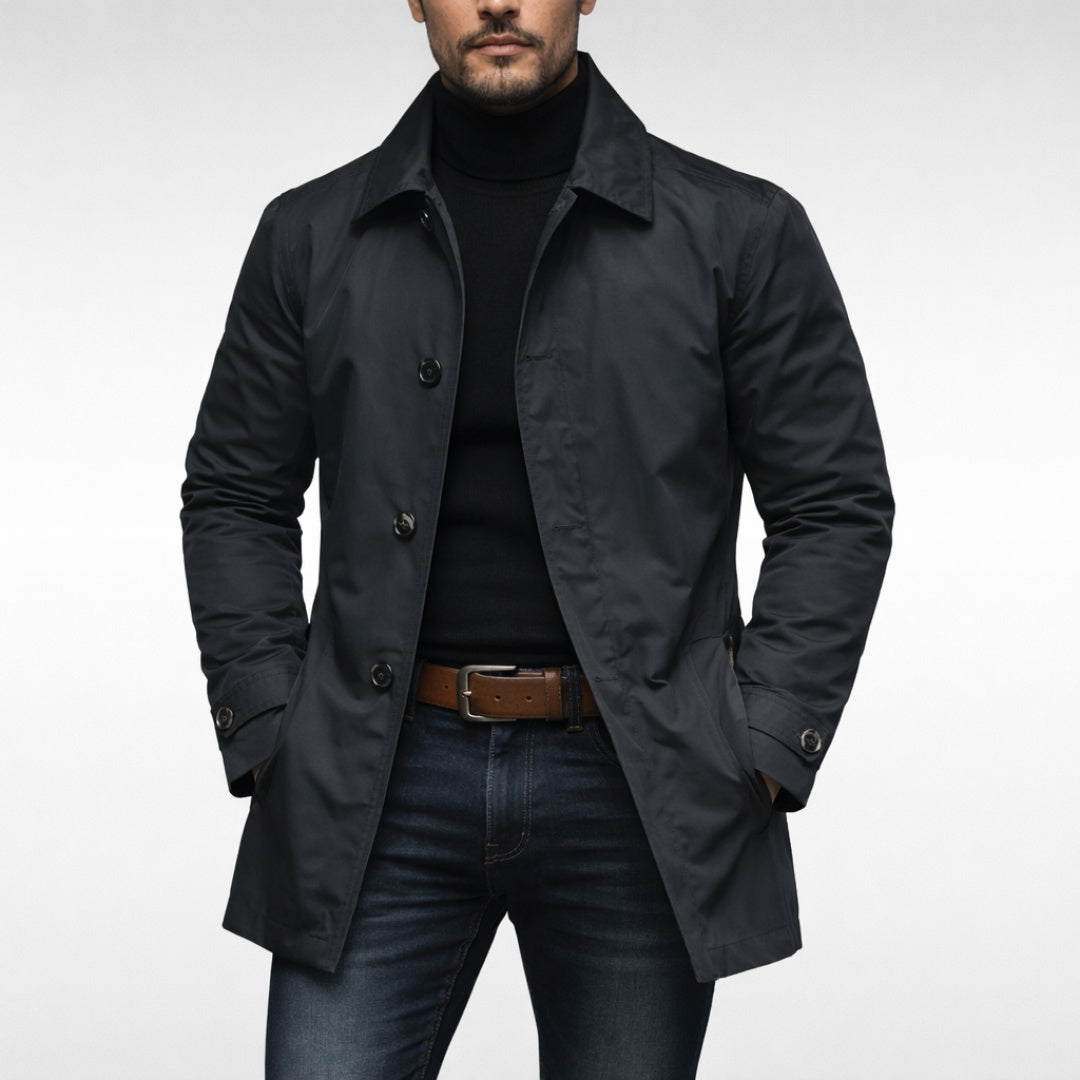 Hunor | Trench Coat Férfi Átmeneti Kabát Gombos