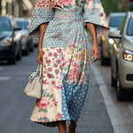 Ildikó | Alkalmi Midi Ruha Női Kimono Ujjú Övvel