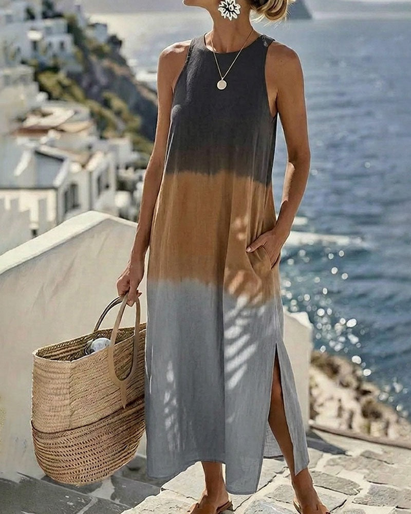 Ildikó | Nyári Maxi Ruha Női Gradient Ujjatlan