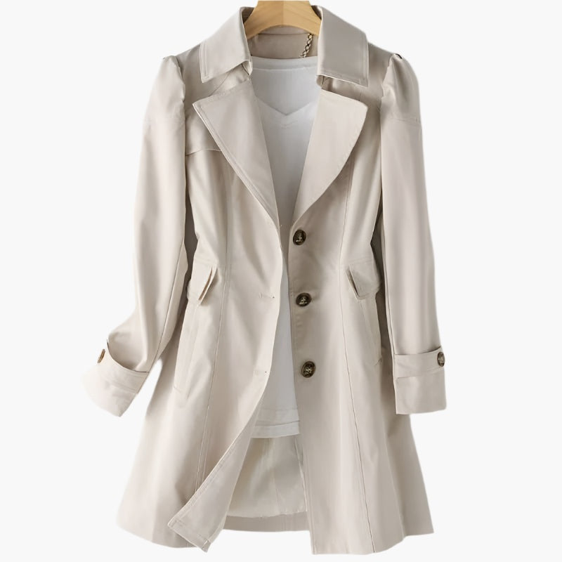Ildikó | Trench Coat Női Hosszú Átmeneti Kabát Gombos