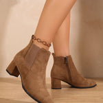 Irene | Chelsea Boots Damen Wildleder Blockabsatz Reissverschluss