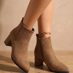 Irene | Chelsea Boots Damen Wildleder Blockabsatz Reissverschluss