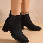 Irene | Chelsea Boots Damen Wildleder Blockabsatz Reissverschluss