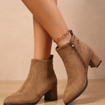 Irene | Chelsea Boots Damen Wildleder Blockabsatz Reissverschluss