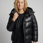 Isabelle | Daunenjacke Damen mit Kapuze Glänzend Gesteppt