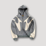 István | Kapucnis Pulóver Férfi Zip-Up Mintás Oversize