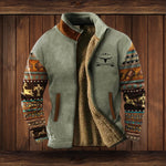 Janis | Fleecejacke Herren Sherpa-Futter Azteken-Muster Stehkragen