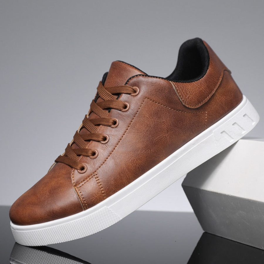Janis | Sneaker Herren Leder-Optik Low-Top Schnürschuh