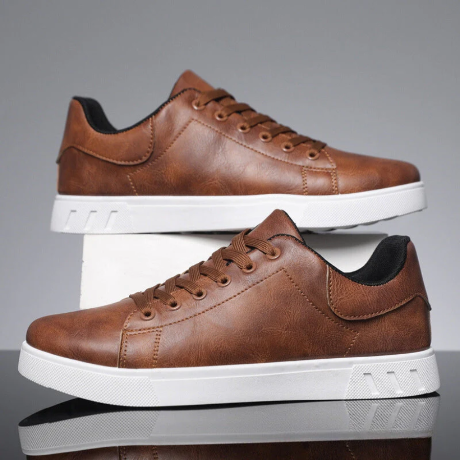 Janis | Sneaker Herren Leder-Optik Low-Top Schnürschuh