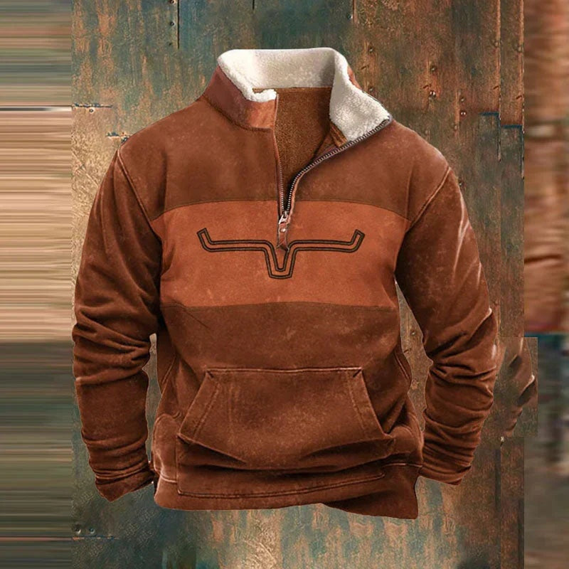 Janis | Sweatshirt Herren Fleece Western Aztec Quarter-Zip