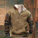 Janis | Sweatshirt Herren Fleece Western Aztec Quarter-Zip