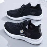 Josephine | Sneaker Damen Strick Blumenstickerei Schnürschuh Leicht
