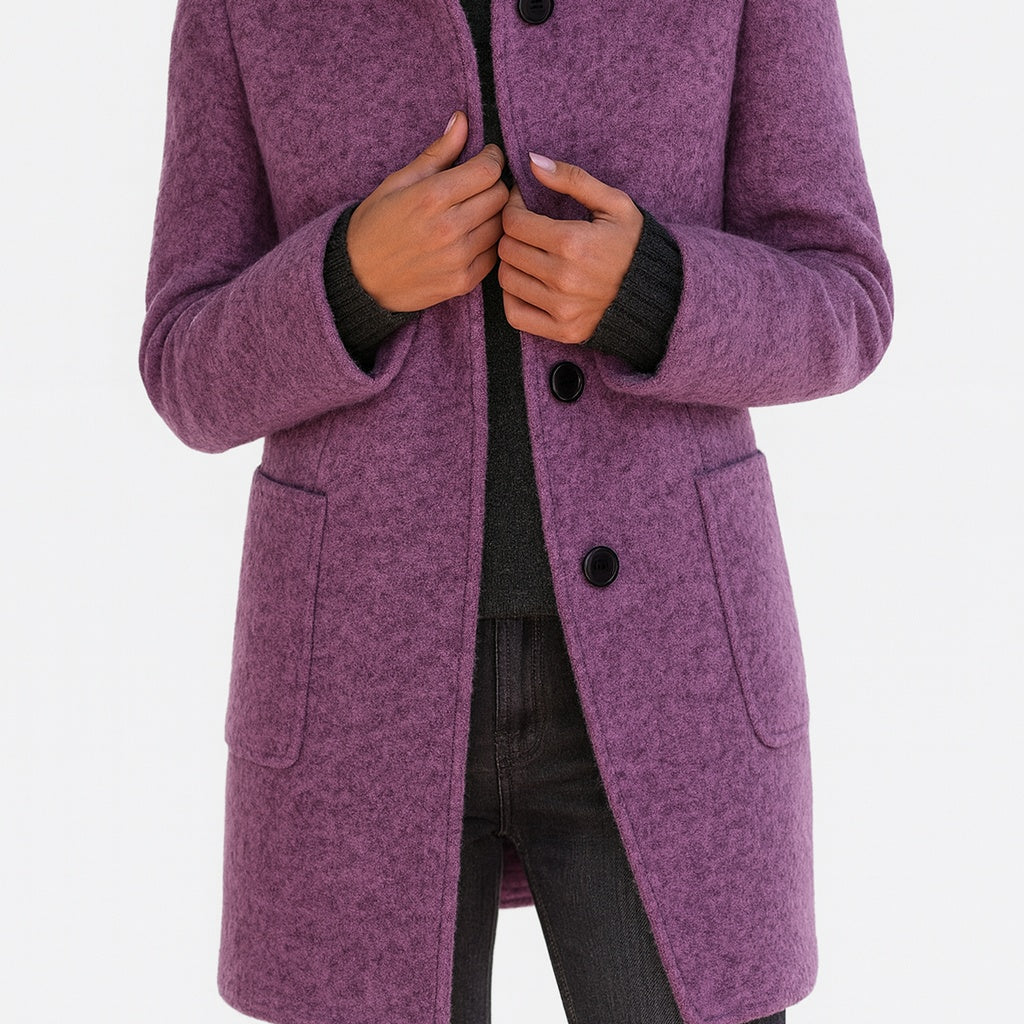 Josephine | Wollmantel Damen Stehkragen Midi