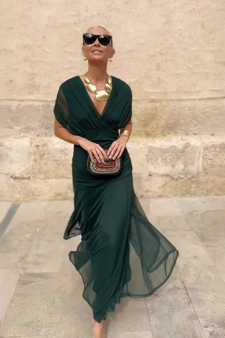 Judit | Alkalmi Maxi Ruha Női V-nyakú Áramló