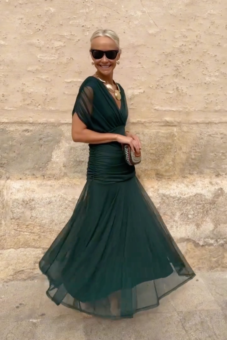 Judit | Alkalmi Maxi Ruha Női V-nyakú Áramló