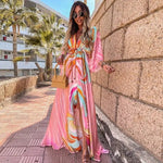 Judit | Alkalmi Maxi Ruha Női V-nyakú Kimono Ujjú