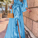 Judit | Alkalmi Maxi Ruha Női V-nyakú Kimono Ujjú