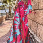 Judit | Alkalmi Maxi Ruha Női V-nyakú Kimono Ujjú