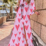 Judit | Alkalmi Maxi Ruha Női V-nyakú Kimono Ujjú