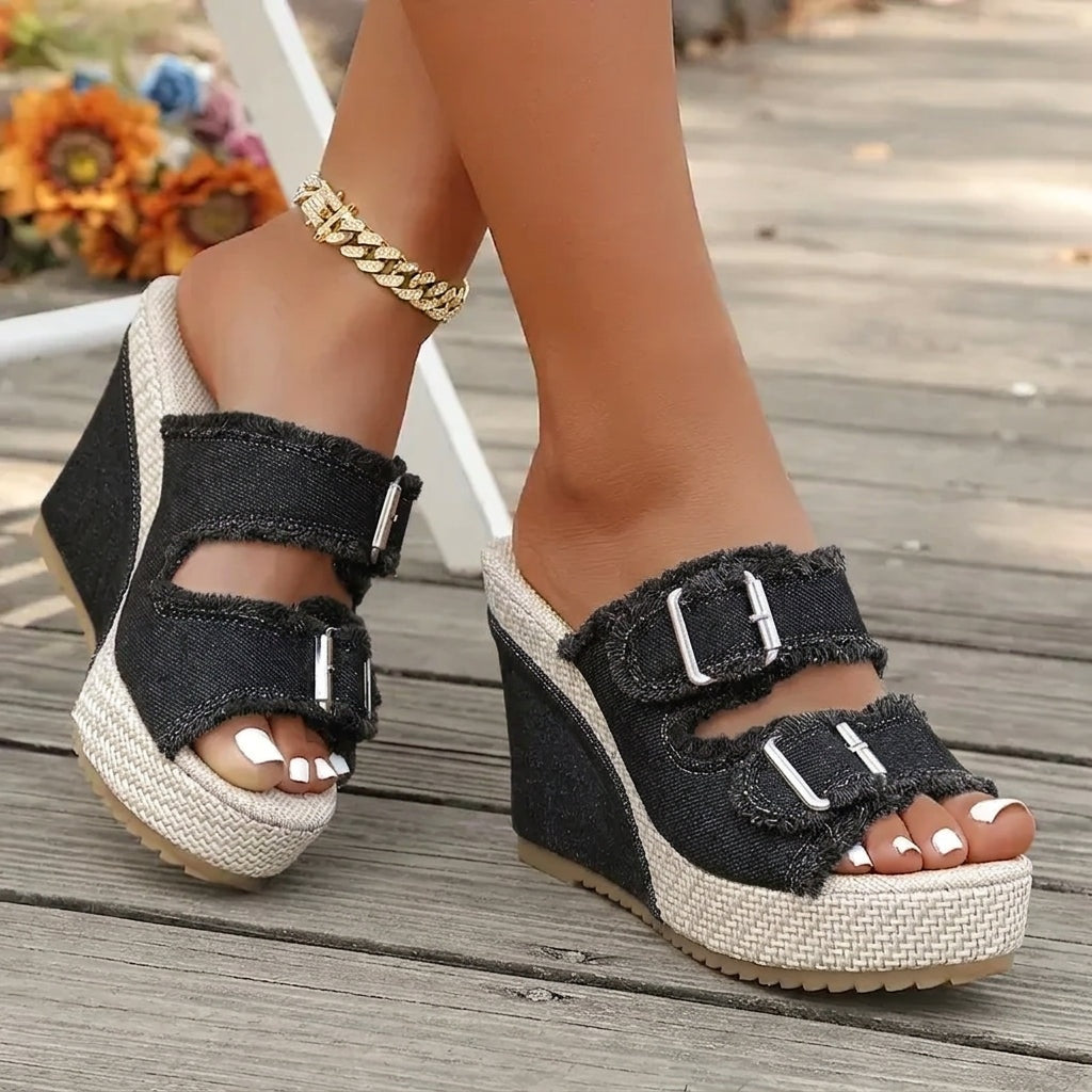Judit | Platform Szandál Női Farmeranyagú Espadrilles