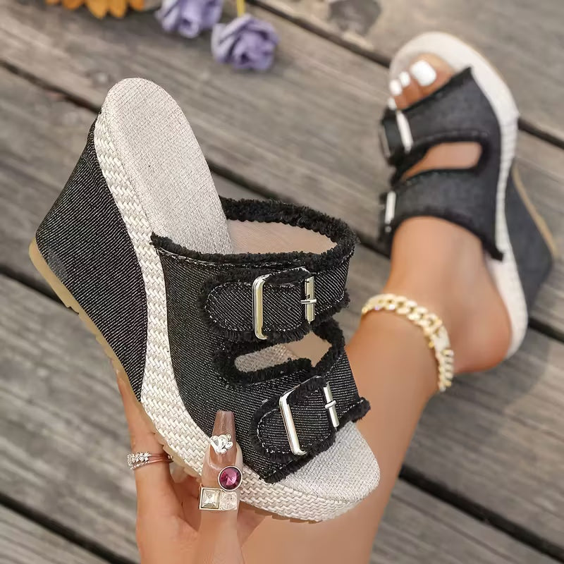 Judit | Platform Szandál Női Farmeranyagú Espadrilles