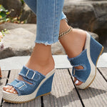 Judit | Platform Szandál Női Farmeranyagú Espadrilles
