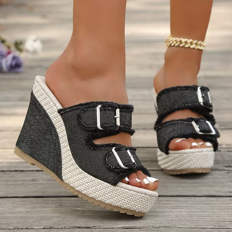 Judit | Platform Szandál Női Farmeranyagú Espadrilles