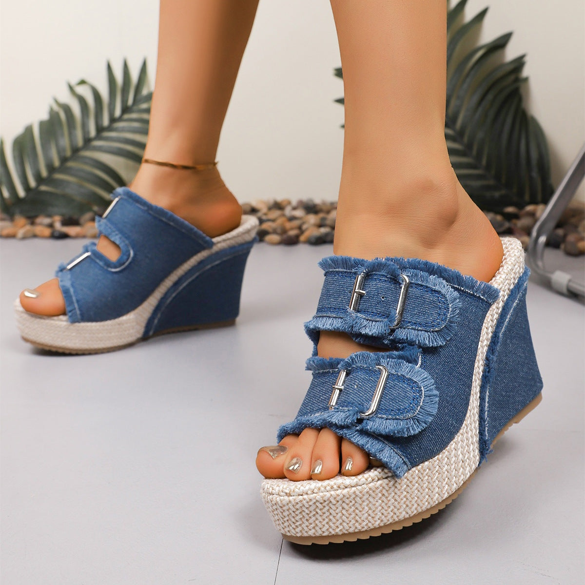 Judit | Platform Szandál Női Farmeranyagú Espadrilles