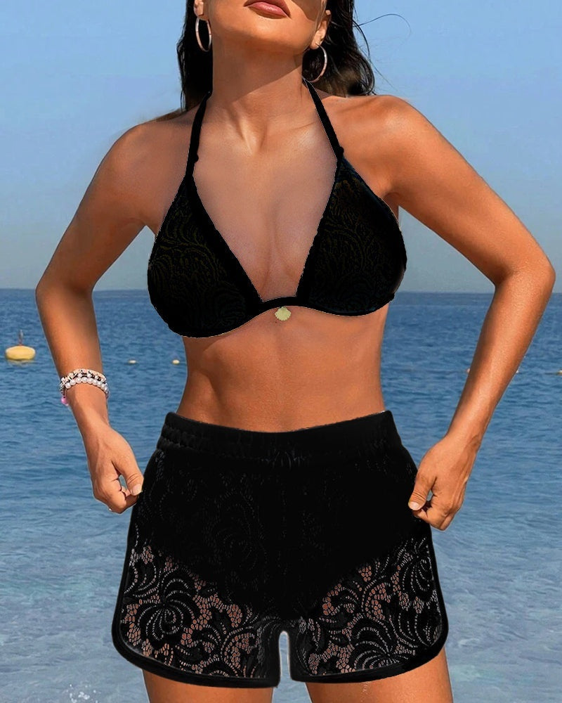 Zsófia | Csipkés Bikini Szett Női Nyakbakötős