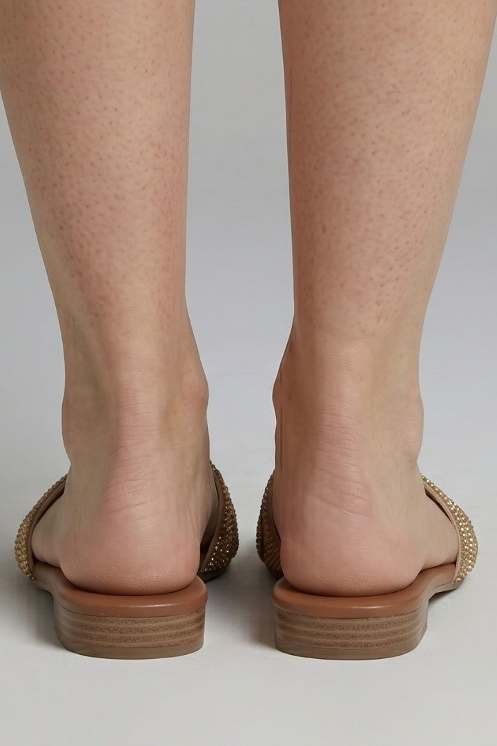 Kinga | Szandál Lapos Csillogó Pántos Női Slip-On
