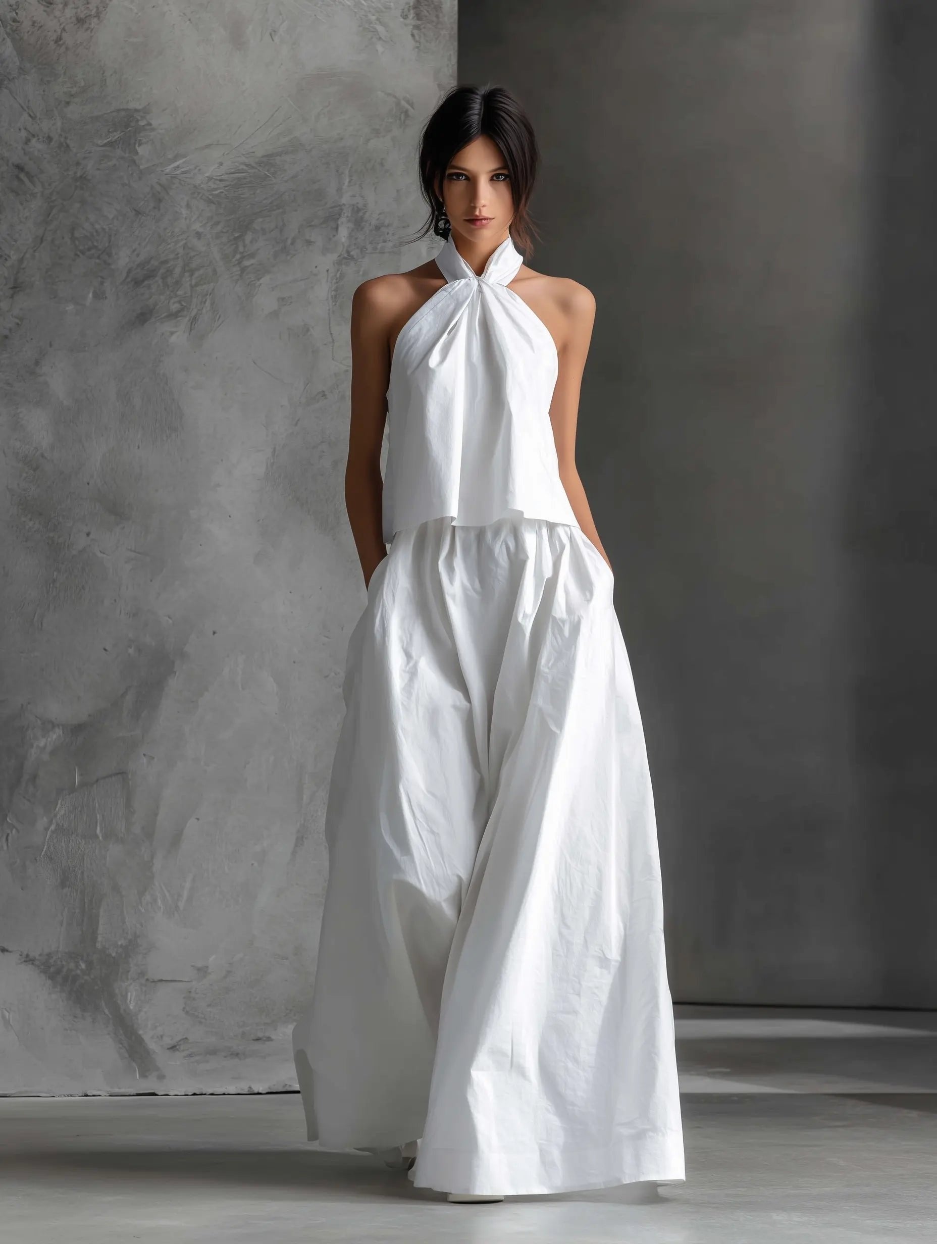 Klára | Két Részes Szett Női Halter Top Maxi Szoknya