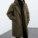 Kornél | Trench Coat Férfi Hosszú Kapucnis
