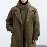 Kornél | Trench Coat Férfi Hosszú Kapucnis