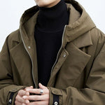 Kornél | Trench Coat Férfi Hosszú Kapucnis