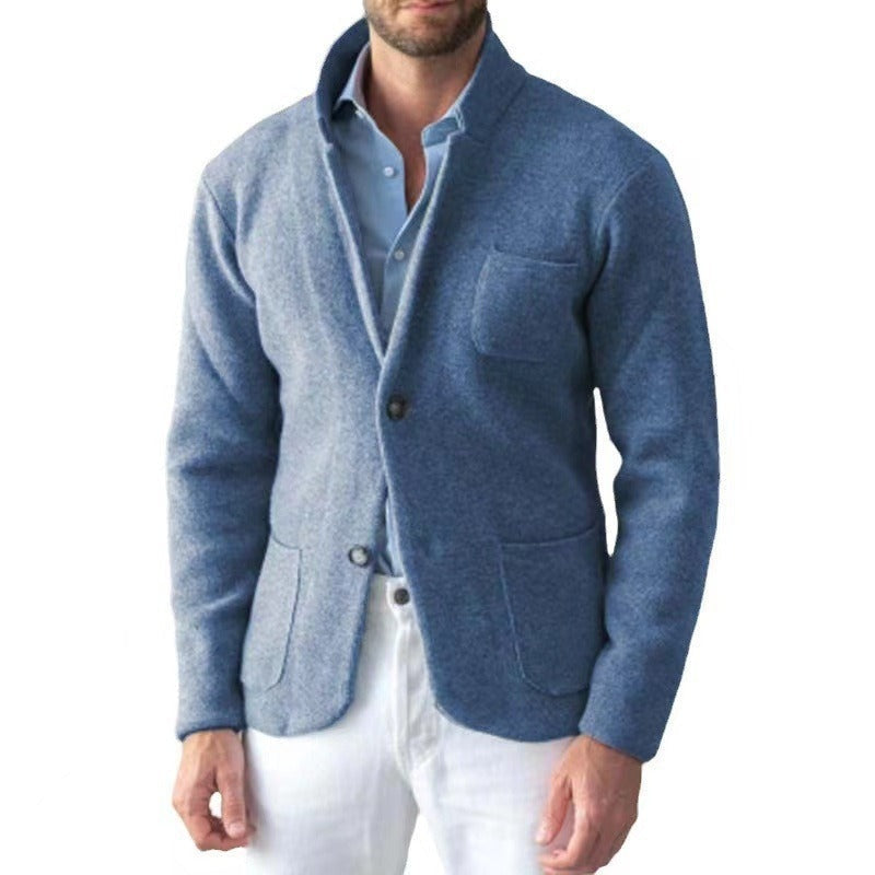 Krisztián | Kardigán Férfi Kötött Casual Blazer Szabású