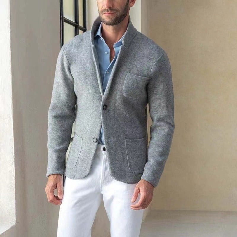 Krisztián | Kardigán Férfi Kötött Casual Blazer Szabású