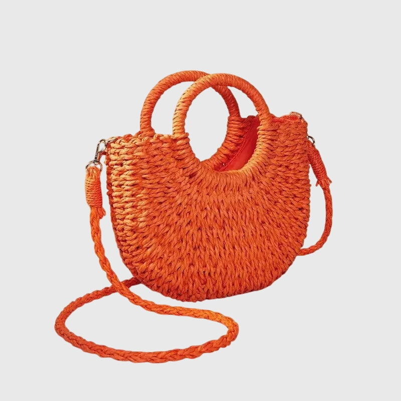 Krisztina | Fonott Táska Női Kerek Fogantyús Crossbody