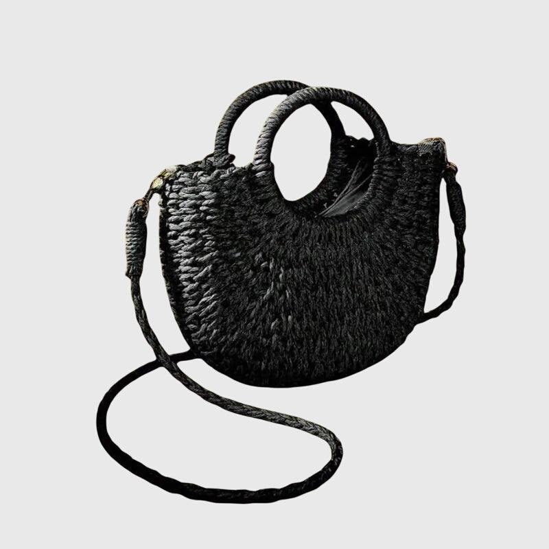 Krisztina | Fonott Táska Női Kerek Fogantyús Crossbody