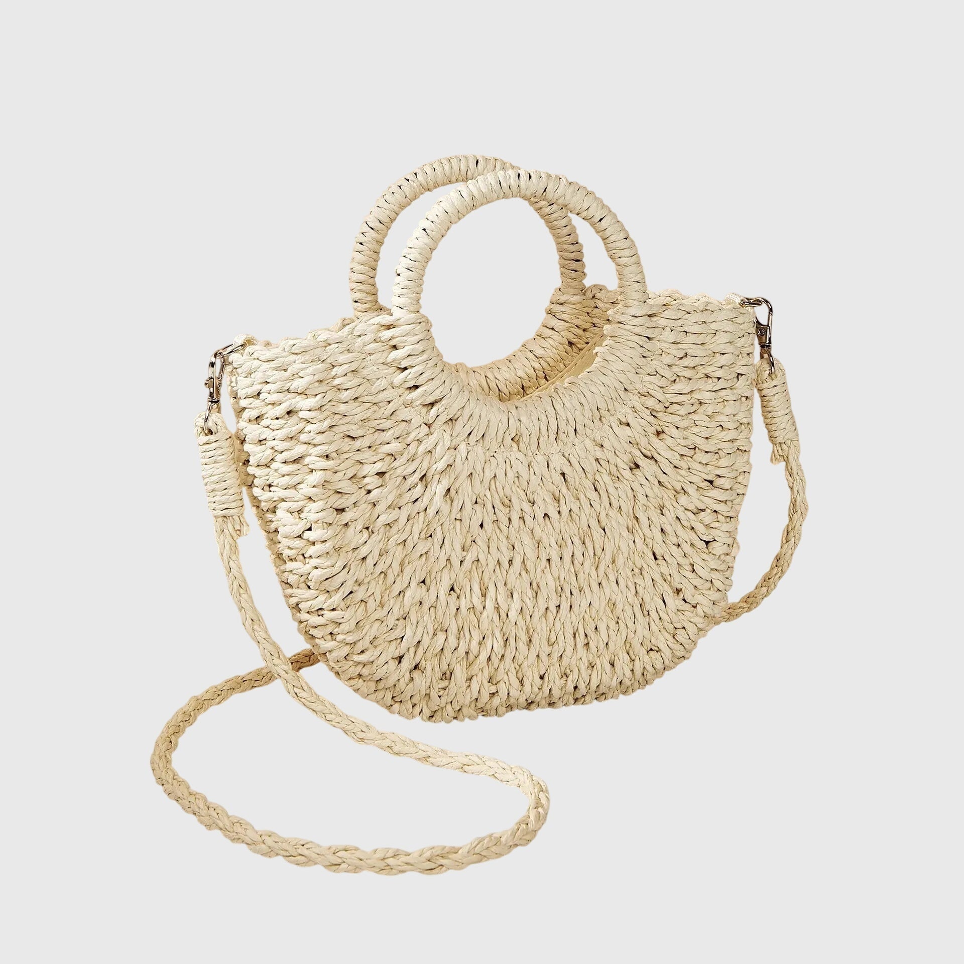 Krisztina | Fonott Táska Női Kerek Fogantyús Crossbody