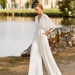 Krisztina | Jumpsuit Női V-nyakú Széles Szárú Batwing Ujjú
