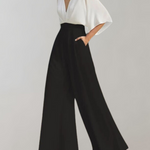 Krisztina | Jumpsuit Női V-nyakú Széles Szárú Batwing Ujjú