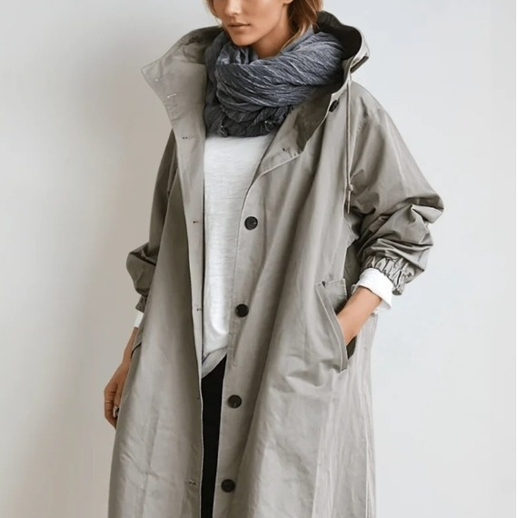 Leonie | Regenjacke Damen Lang mit Kapuze Übergroß