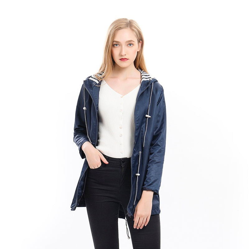 Leonie | Regenjacke mit Kapuze Damen Leicht Winddicht