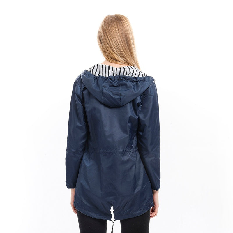 Leonie | Regenjacke mit Kapuze Damen Leicht Winddicht