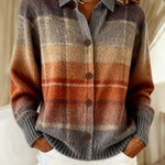 Leonie | Strickjacke Damen Kariert Oversize Knopfleiste